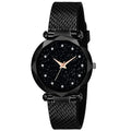 Women's Wrist Watch with Black Dial and Silicone Band, Quartz Movement