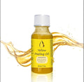 Yellow Peeling Oil bottle with splashing oil, 50 ml 1.7 oz, for topical skin care routine.