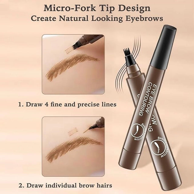 Waterproof Microblading Eyebrow Pencil with Micro-Fork Tip, Pack of 2